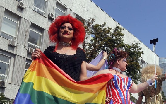Oekraïners tijdens de Gay Pride in het land.