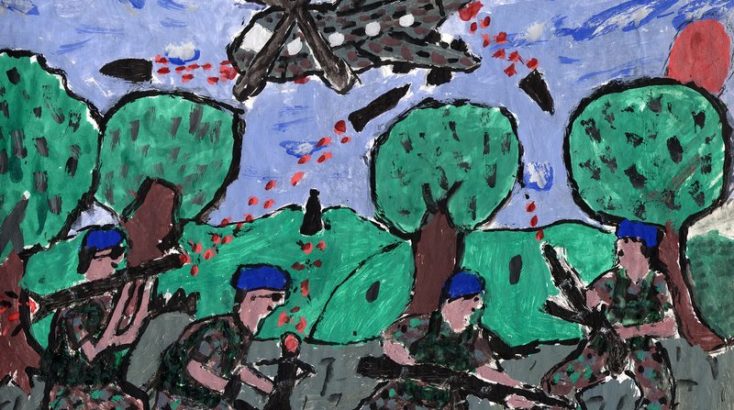 Drawings by children in Sierra Leone.